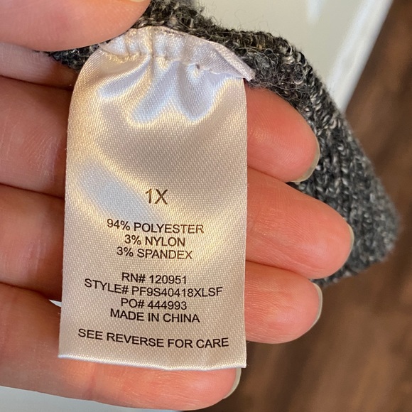 Striped PINQUE Gray, Pink, and Brown Women's Sweater - Picture 3 of 4